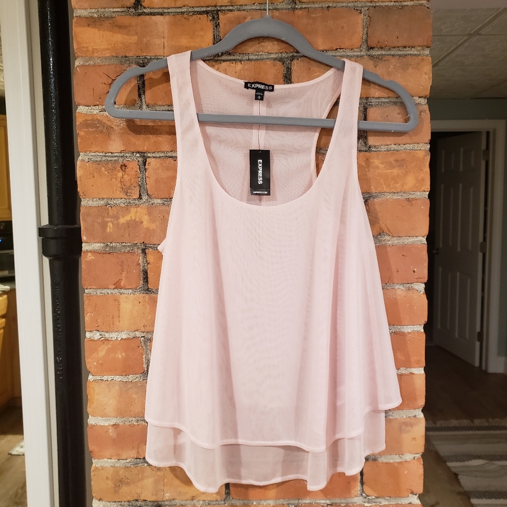 Express light pink racer back tank